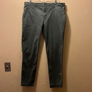 Lee Womens Regular Fit Tapered Leg Mid Rise Green Jeans Med Wash Size 16 long